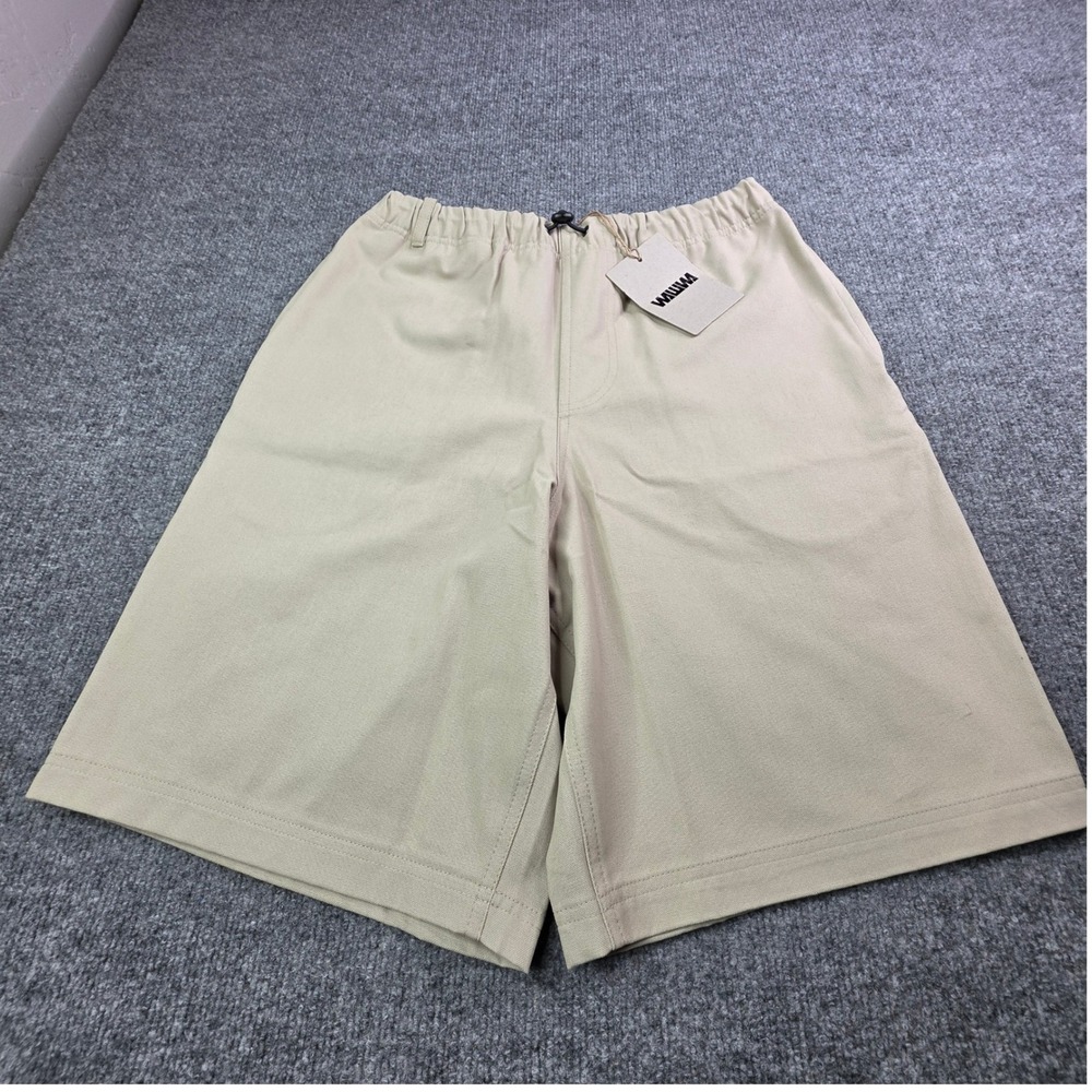 WAWWA Shorts Mens Small Khaki Tan Organic Cotton Elastic Waist Made‎ in UK NEW